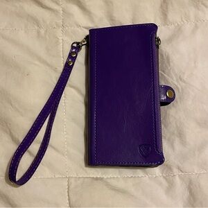 Purple Leather Phone15 Wallet Case